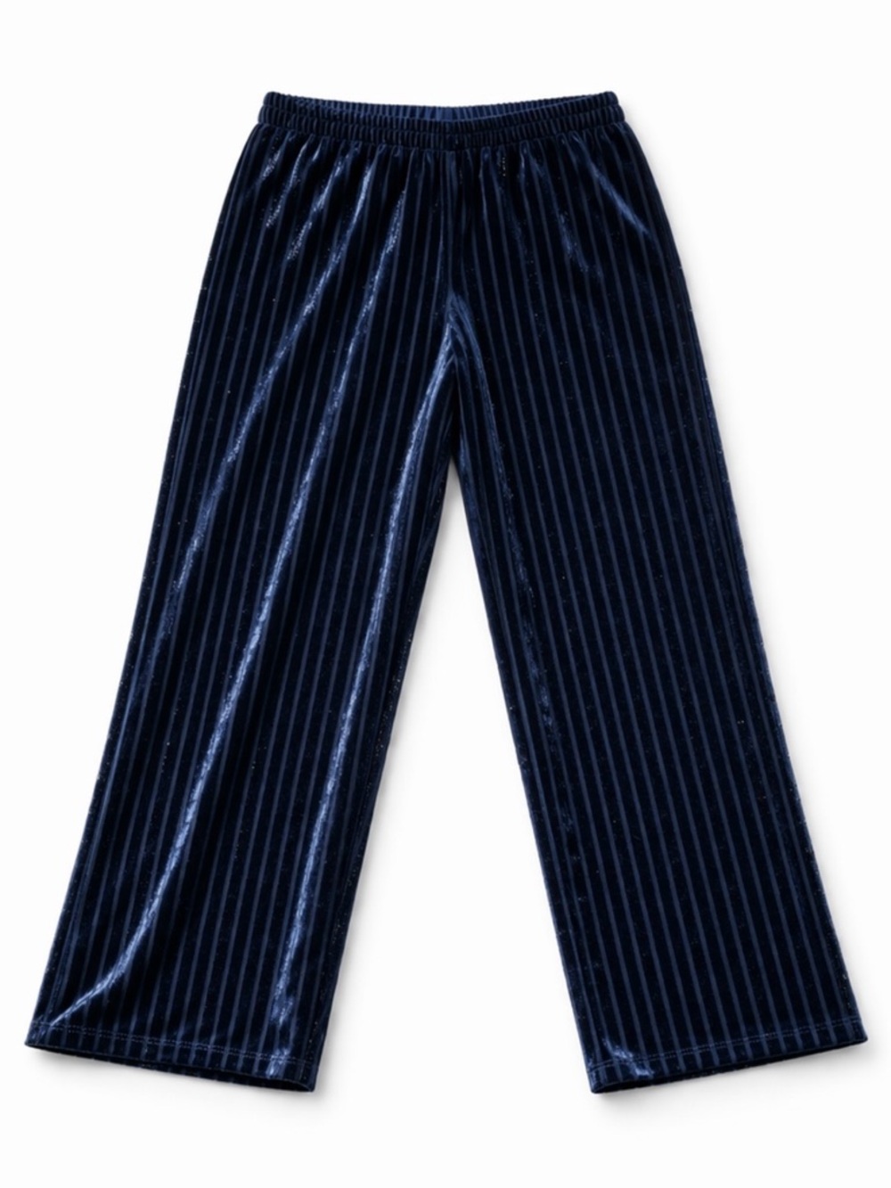 Kids Velvet Navy Stripe Pajama Bottoms